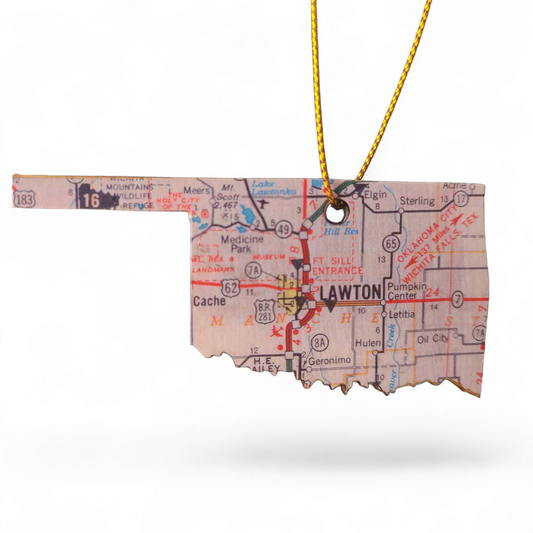 Lawton, Oklahoma Map Ornament