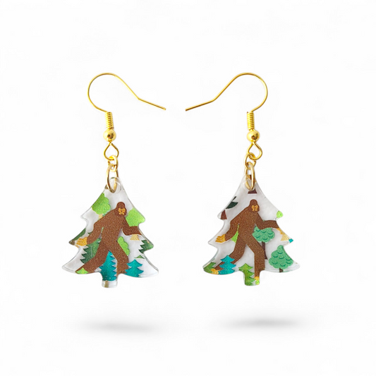 "I Spy Bigfoot in a Tree" earrings