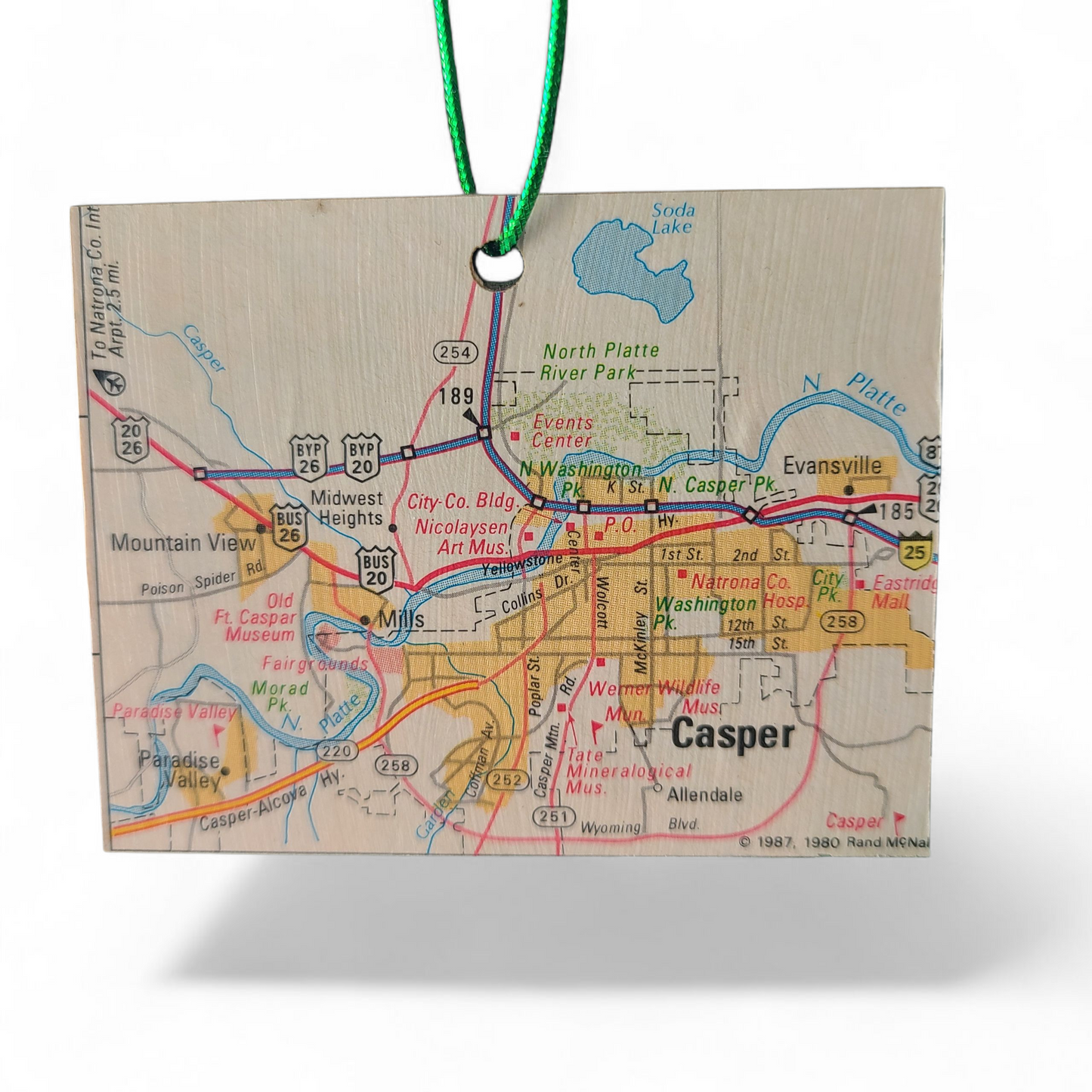 WYOMING - "Wyoming School for the Deaf in Casper (Closed)" Map Ornament