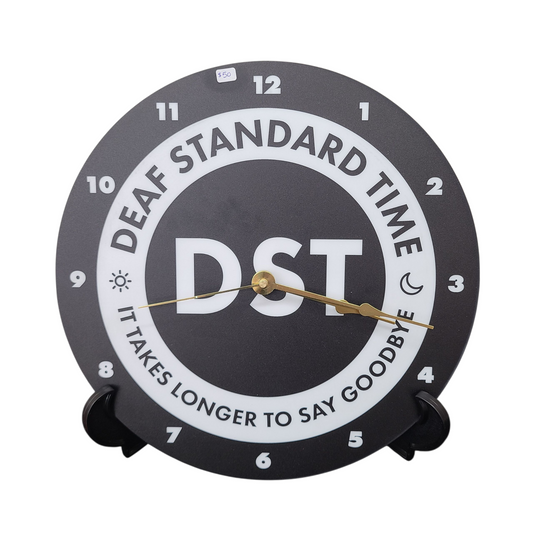 "Deaf Standard Time" Clock (Black/White)