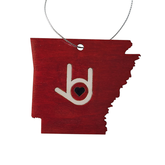 "I Love You, Arkansas (Red/White/Black)" ornament