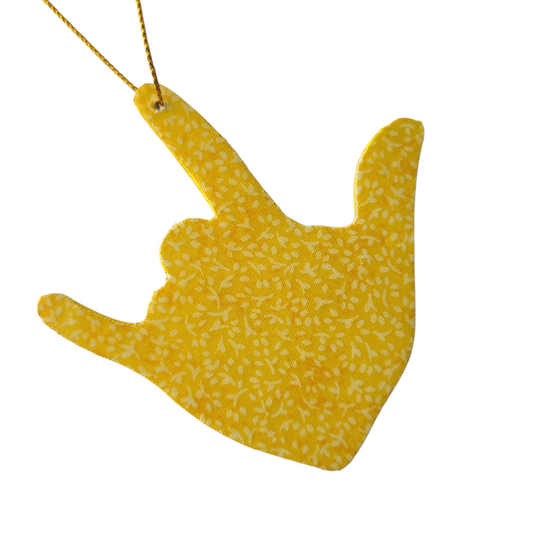 "I Love You, Yellow Illusions Vines" ornament