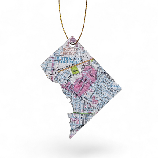 WASHINGTON, DC - "Gallaudet University / Model Secondary School for the Deaf / Kendall Demonstration Elementary School" Map Ornament