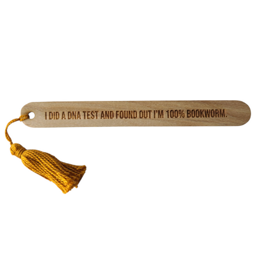 "I did a DNA test and found out I'm 100% bookworm." popsicle bookmark