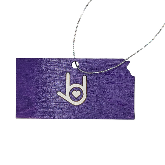 "I Love You, Kansas (Purple/White)" ornament
