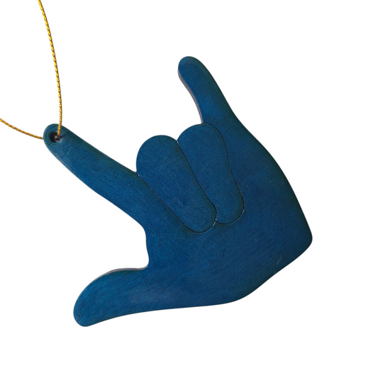 "I Love You, Blue Dot Diamonds" ornament