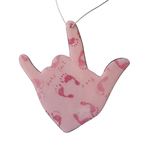 "I Love You, Girl Baby Feet" ornament