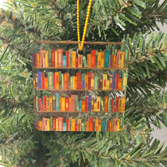 "Shelves of Books" Ornament