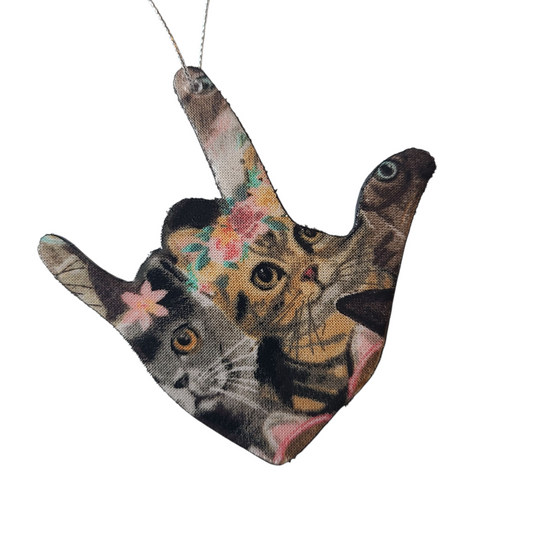 "I Love You, Cats With Glasses" ornament