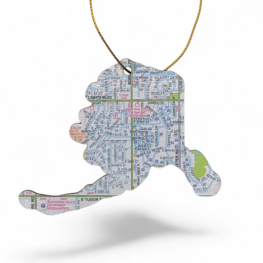 ALASKA - "Alaska State School for the Deaf and Hard of Hearing in Anchorage" Map Ornament