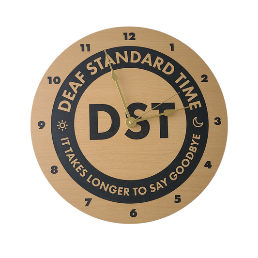 "Deaf Standard Time" Clock (Brown/Black)