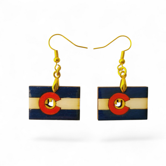 "I Love You, Colorado Flag" earrings (GOLD)