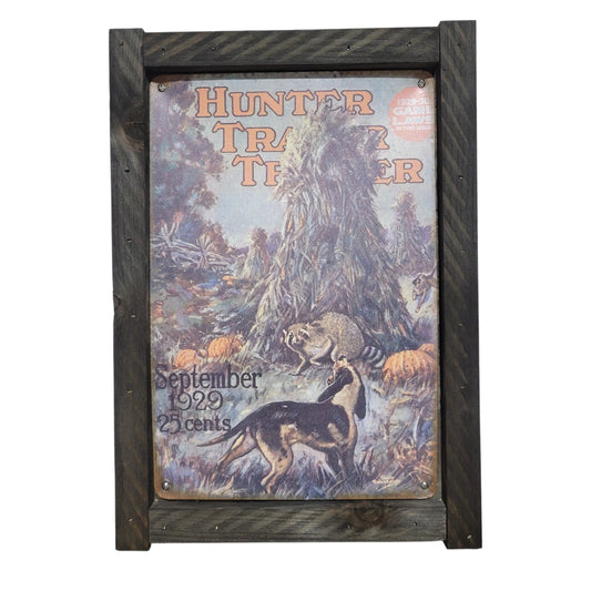 TIN SIGN - Hunter Trader Trapper Magazine (September 1929)