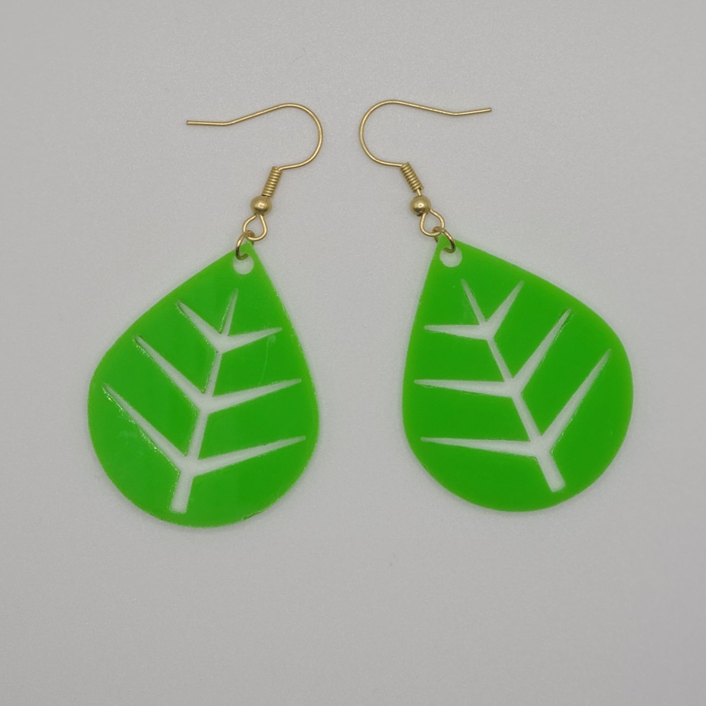 "Green Leaf" teardrop earrings