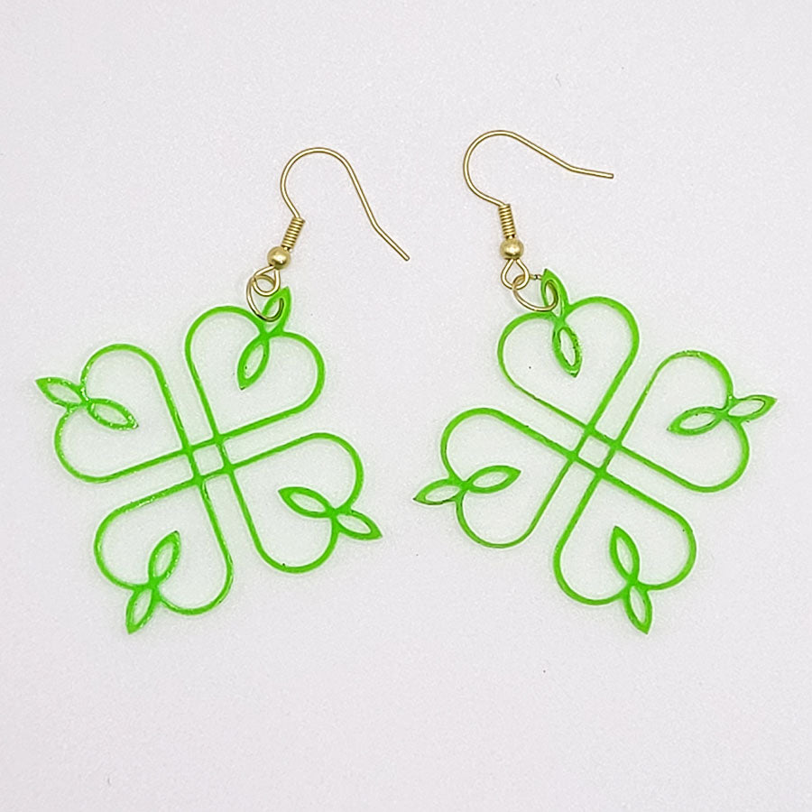 "Green 4 Leaf Clover" earrings