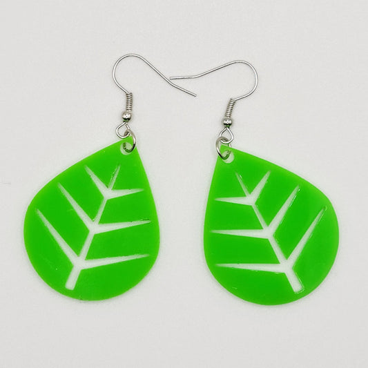 "Green Leaf" teardrop earrings