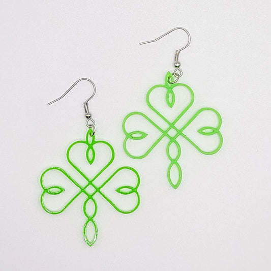 "Green Celtic Shamrock" earrings