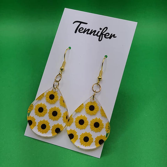 "Sunflowers" teardrop earrings